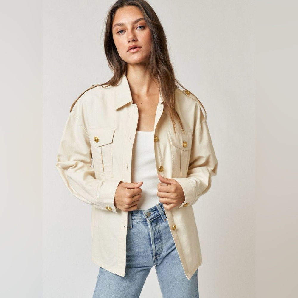 La Lavon Olive Cotton Jacket - Picture 5 of 8